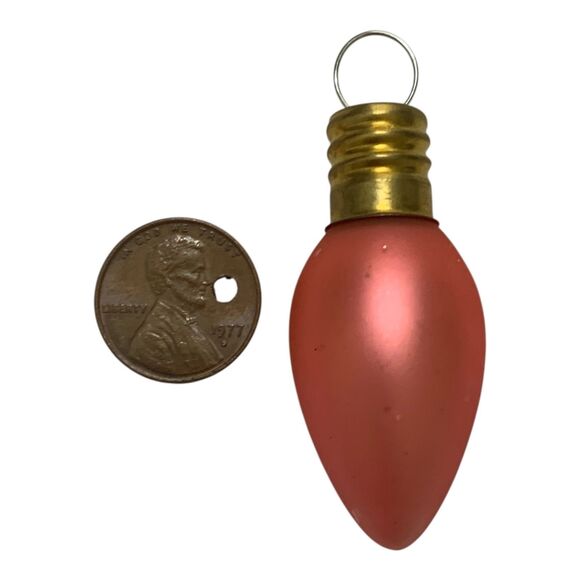 Vintage Glass Christmas Ornaments 16 Pink Frosted Light Bulbs Glossy 2.25 in. - Picture 3 of 6